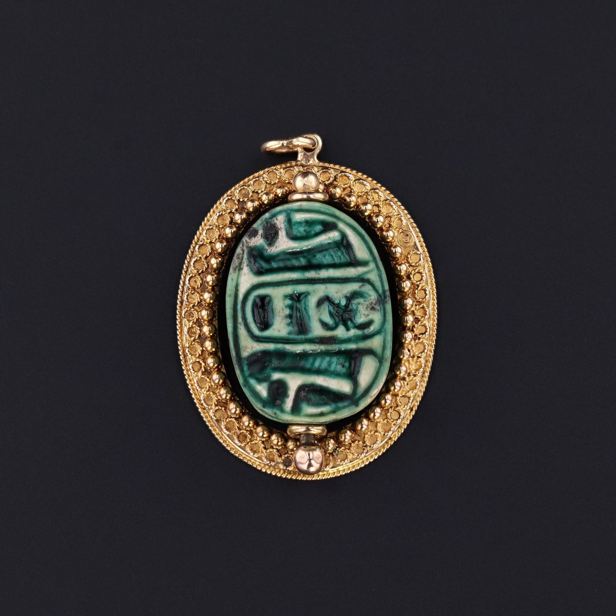 Scarab Charm | 14k Gold Scarab Charm - Trademark Antiques
