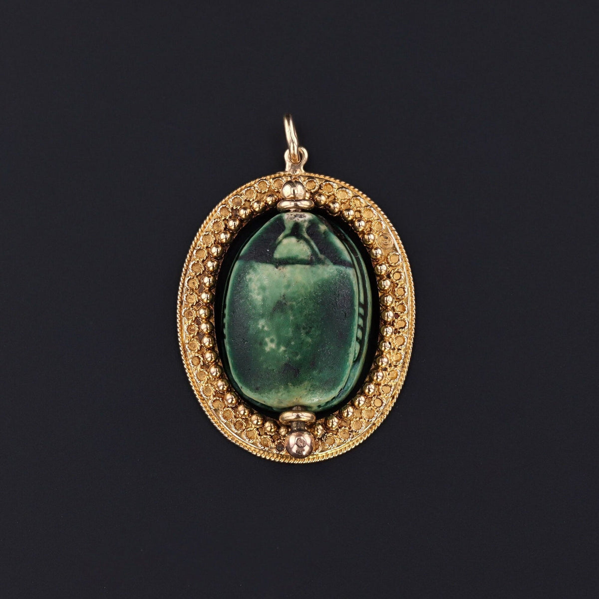 Scarab Charm | 14k Gold Scarab Charm - Trademark Antiques