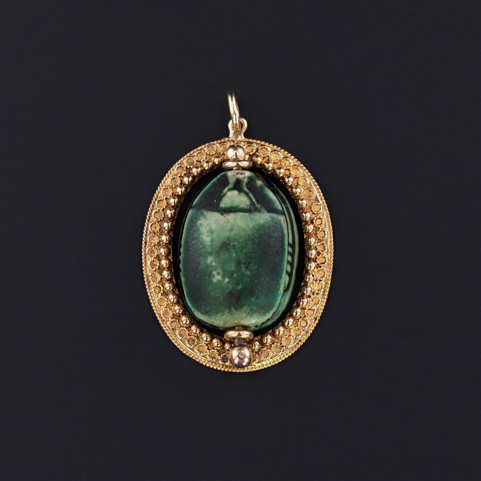 Scarab Charm | 14k Gold Scarab Charm - Trademark Antiques