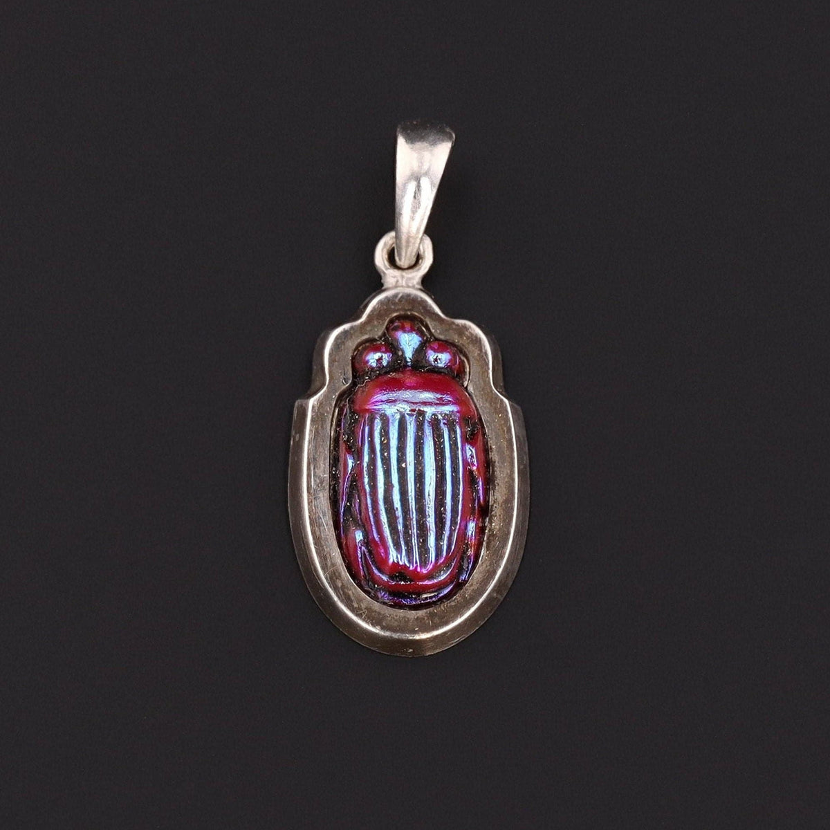 Scarab Charm | Vintage Tiffany &amp; Co. Favrile Glass Scarab Charm - Trademark Antiques