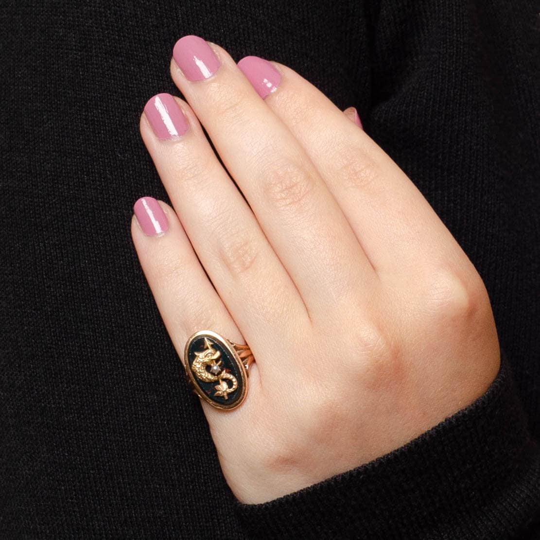Sea Serpent Ring | Bloodstone Ring - Trademark Antiques