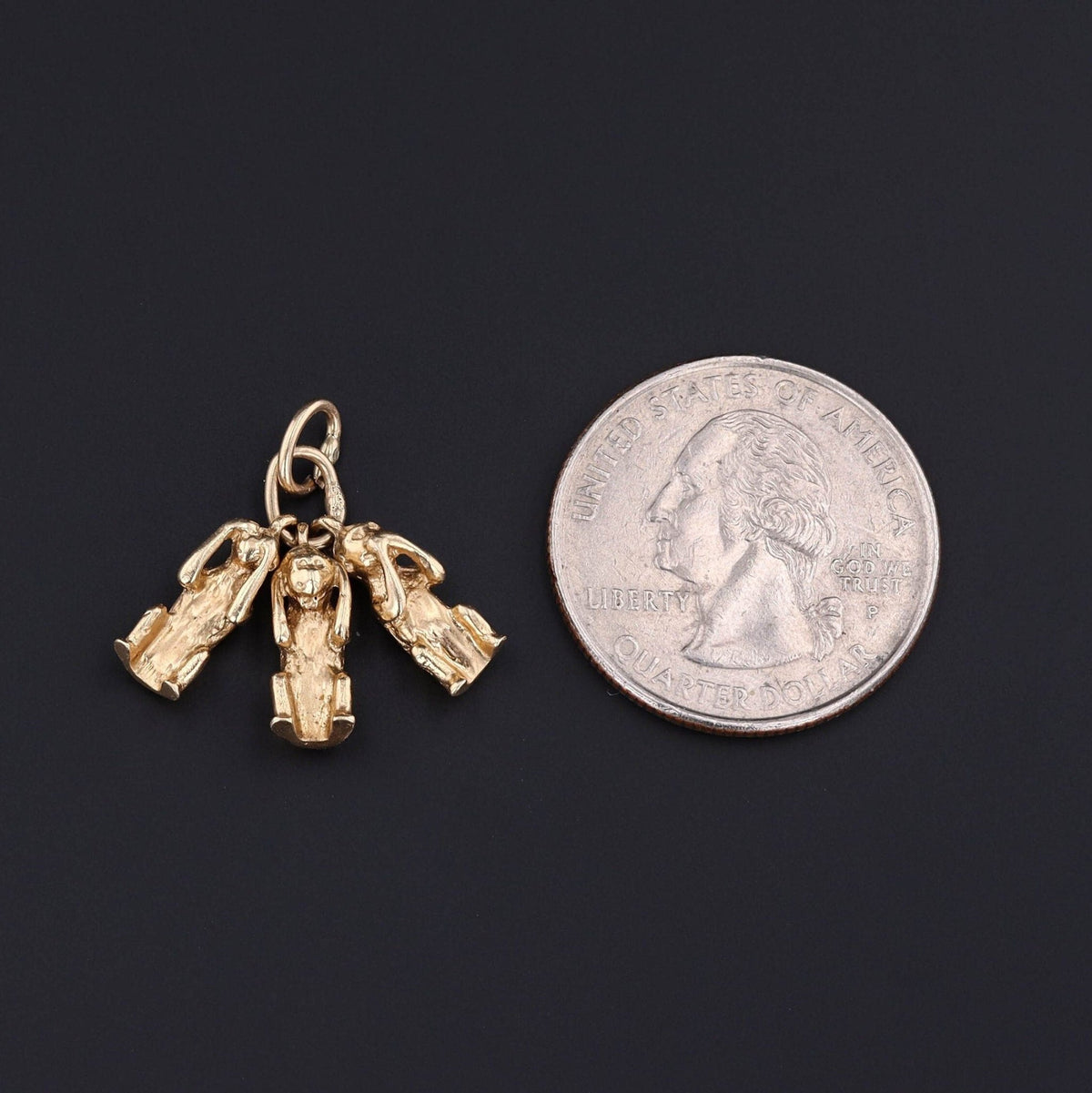 See No Evil, Hear No Evil, Speak No Evil | Monkey Pendant - Trademark Antiques
