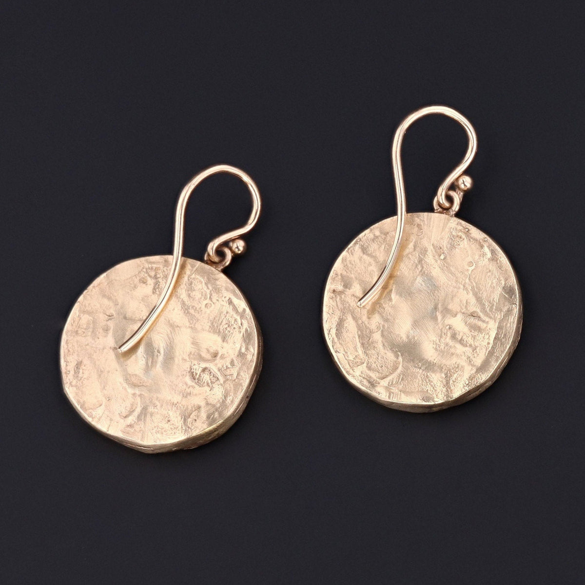 Shakudo Earrings | Antique Shakudo Earrings with Diamonds - Trademark Antiques