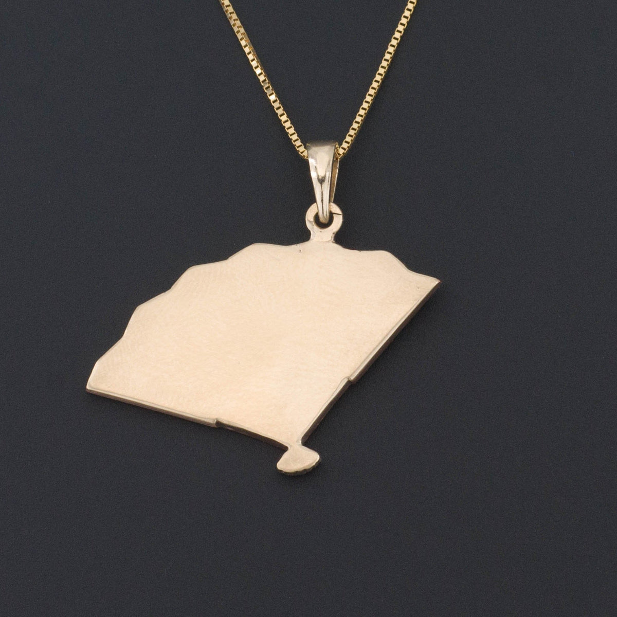 Shakudo Pendant | Antique Shakudo fan with Crane on Optional 14k Gold Chain - Trademark Antiques