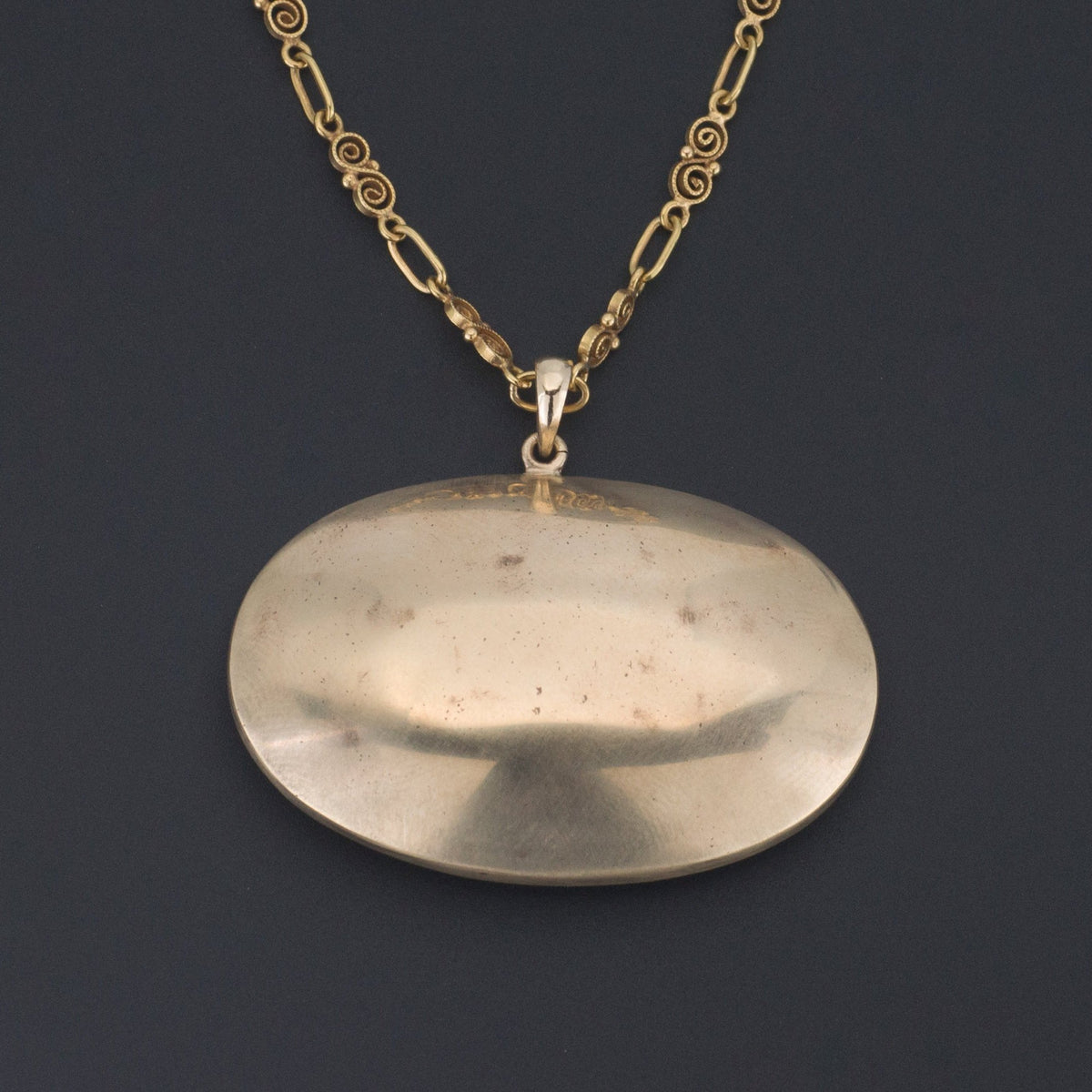 Shakudo Pendant | Antique Shakudo Piece set in 14k gold with an Optional 18k Chain - Trademark Antiques