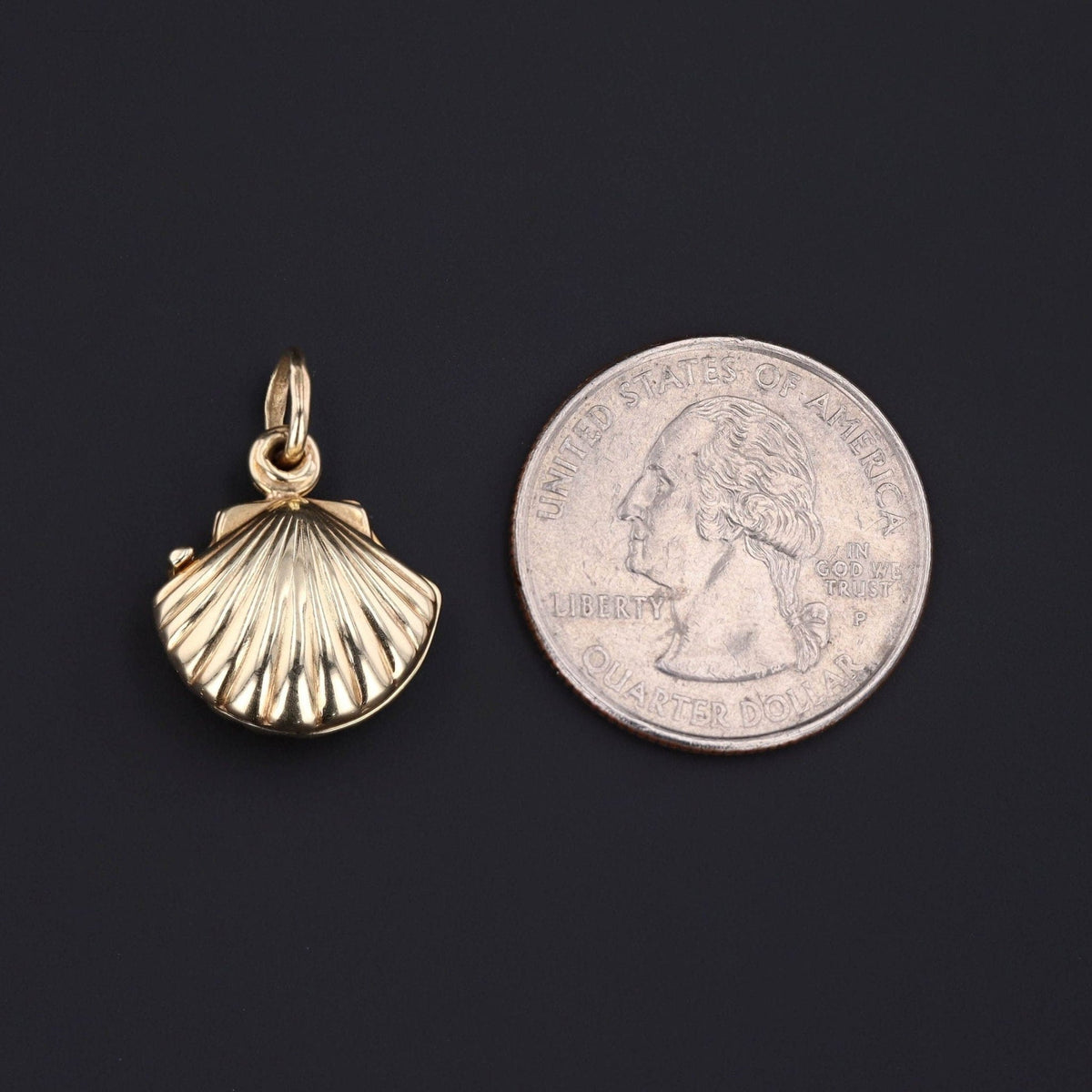 Shell Locket | Scallop Shell Charm - Trademark Antiques