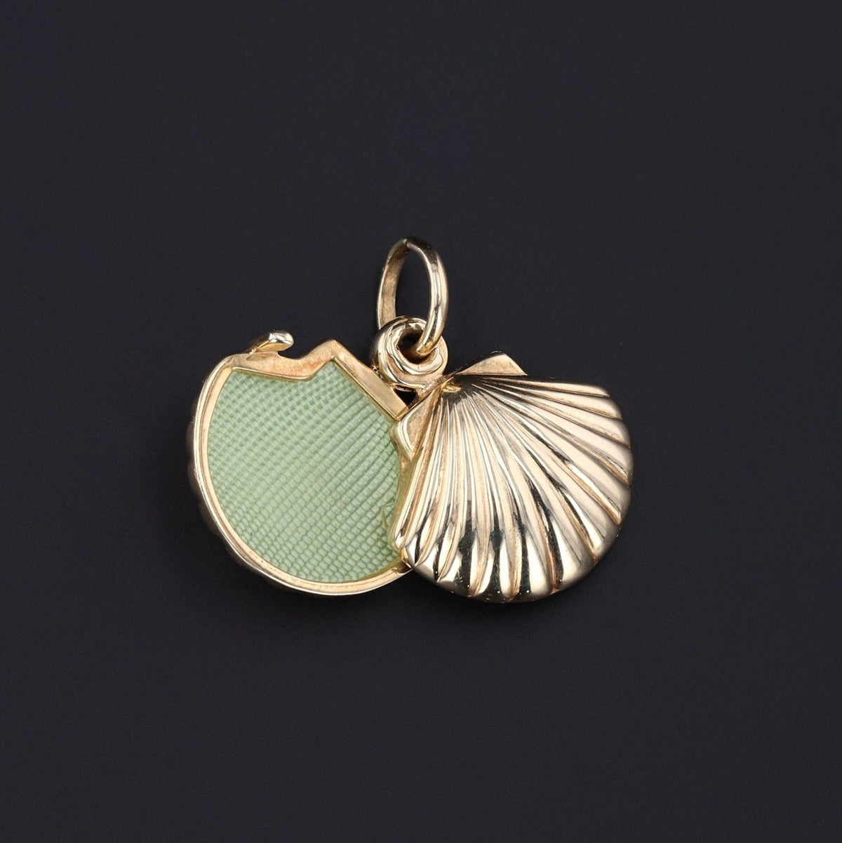 Shell Locket | Scallop Shell Charm - Trademark Antiques