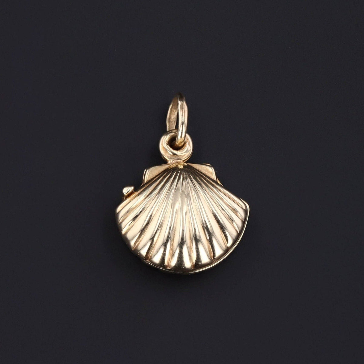 Shell Locket | Scallop Shell Charm - Trademark Antiques
