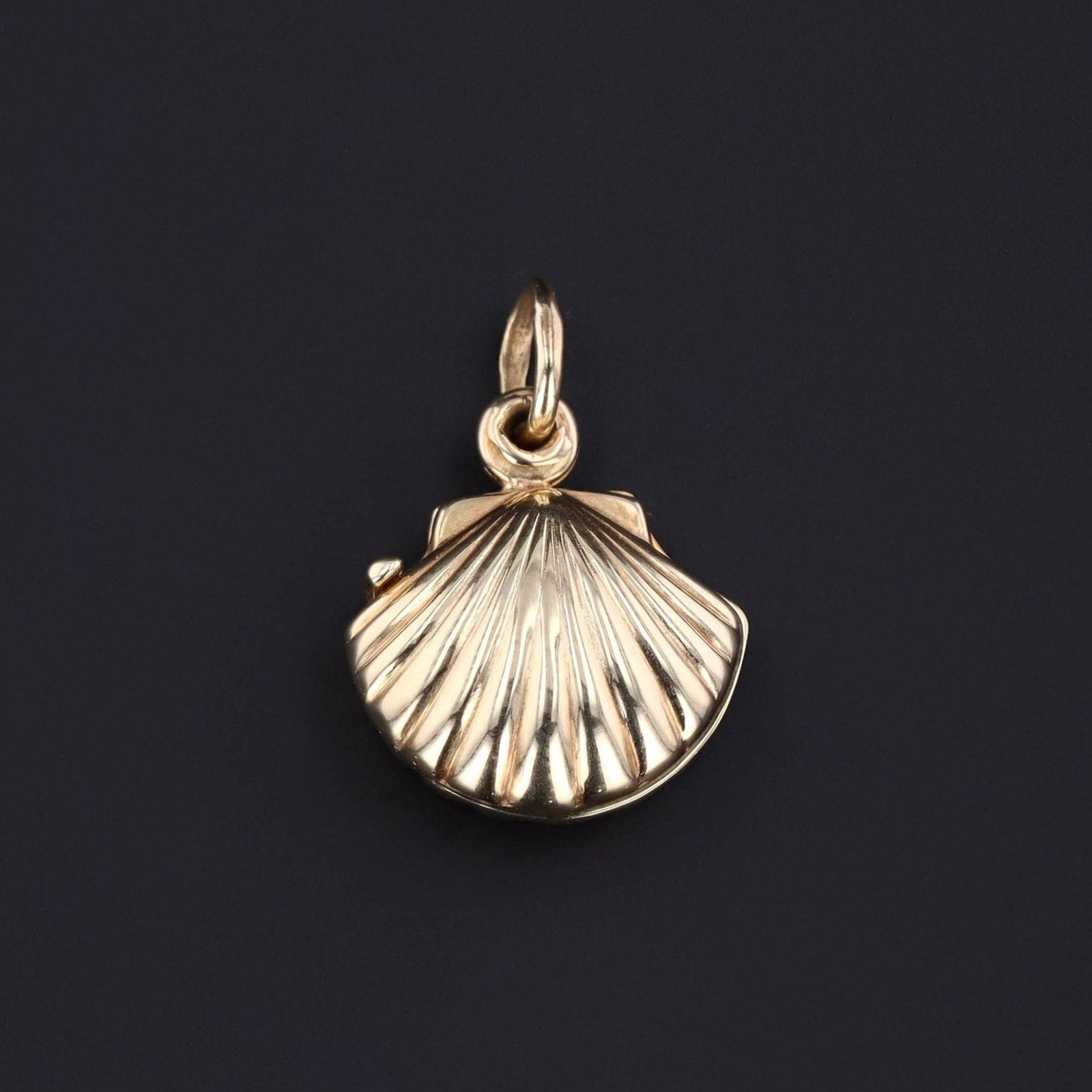 Shell Locket | Scallop Shell Charm - Trademark Antiques
