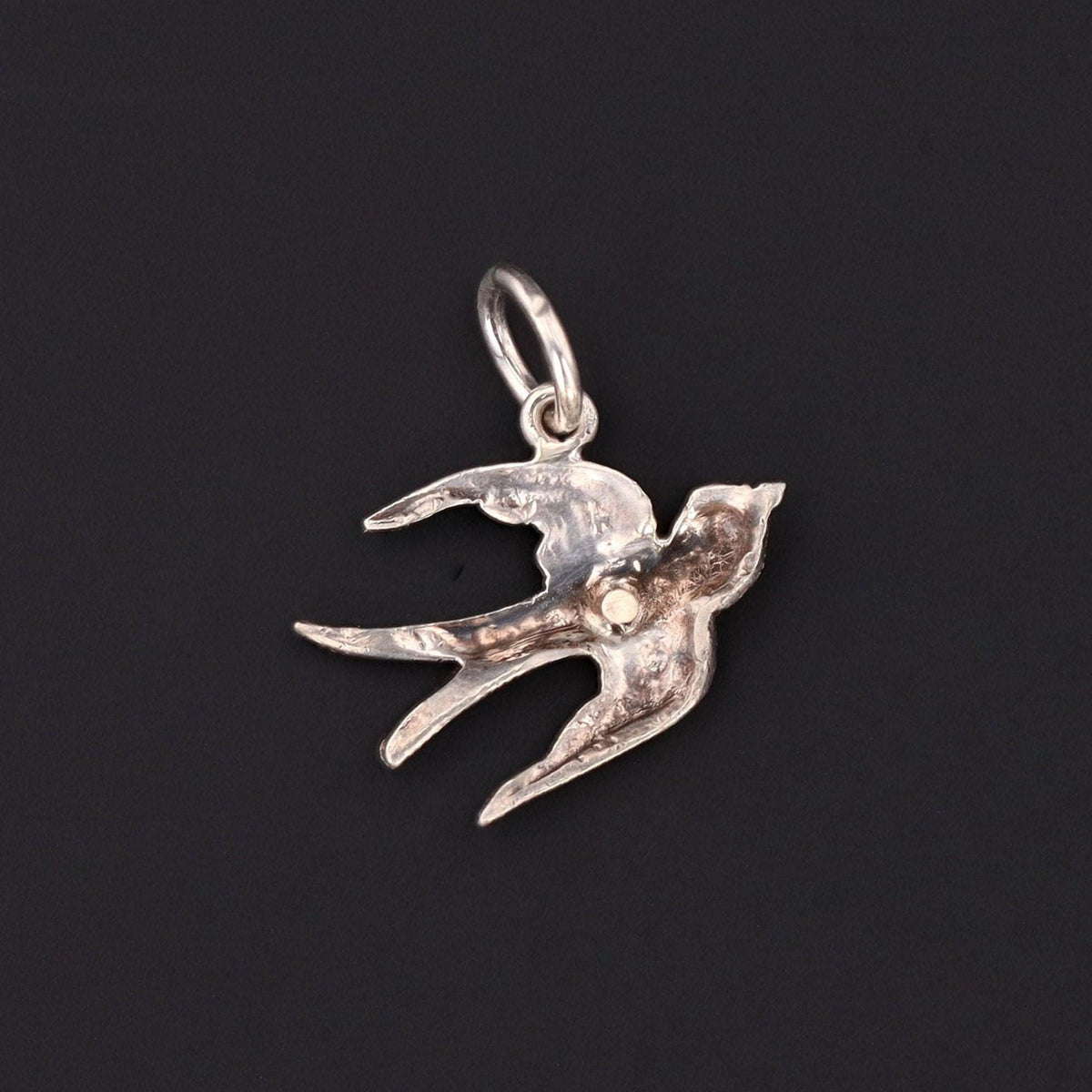Silver Bird Charm| Antique Pearl Bird Charm - Trademark Antiques