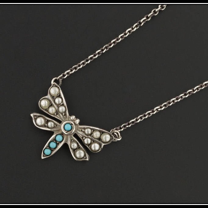 Silver Butterfly Necklace | Conversion Necklace - Trademark Antiques