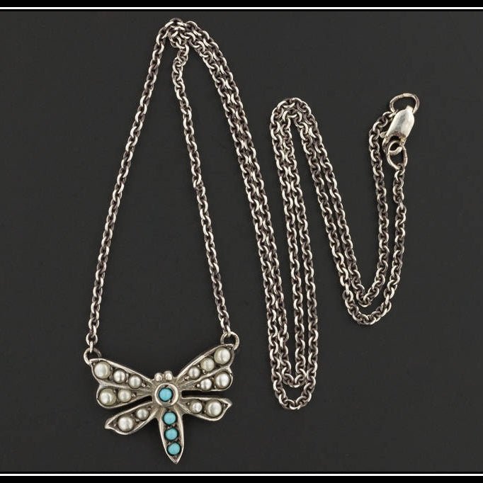 Silver Butterfly Necklace | Conversion Necklace - Trademark Antiques