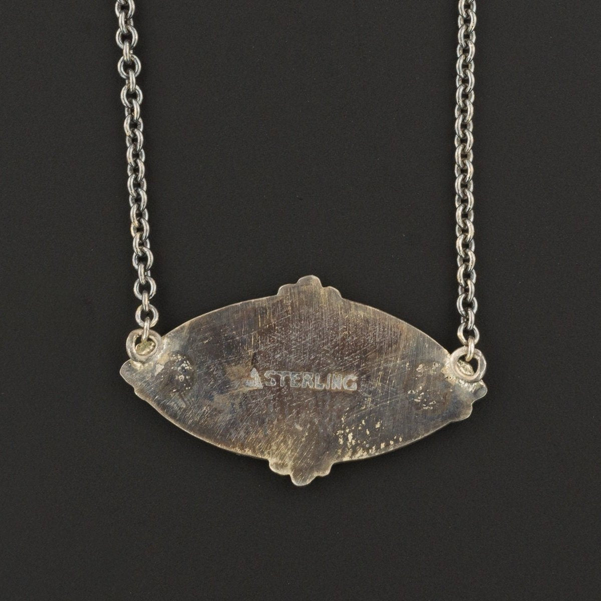 Silver Flower Necklace | Pink Rose Necklace - Trademark Antiques