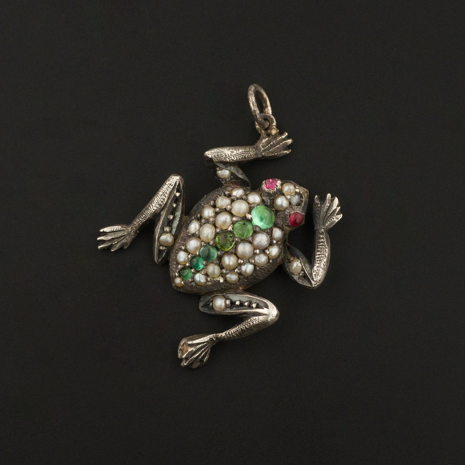 Silver Frog Pendant or Charm | Antique Pin Conversion - Trademark Antiques