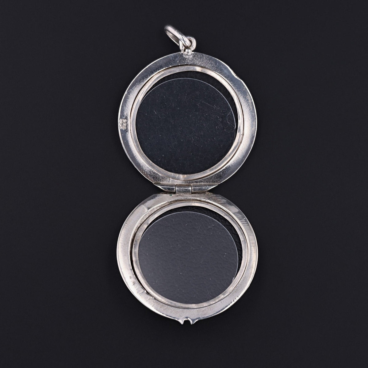 Silver Locket | Enamel Flower Locket - Trademark Antiques