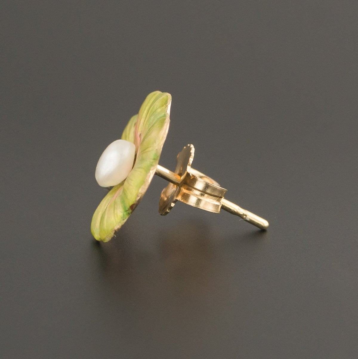 Single Stud Earring | Gold Flower Earring - Trademark Antiques
