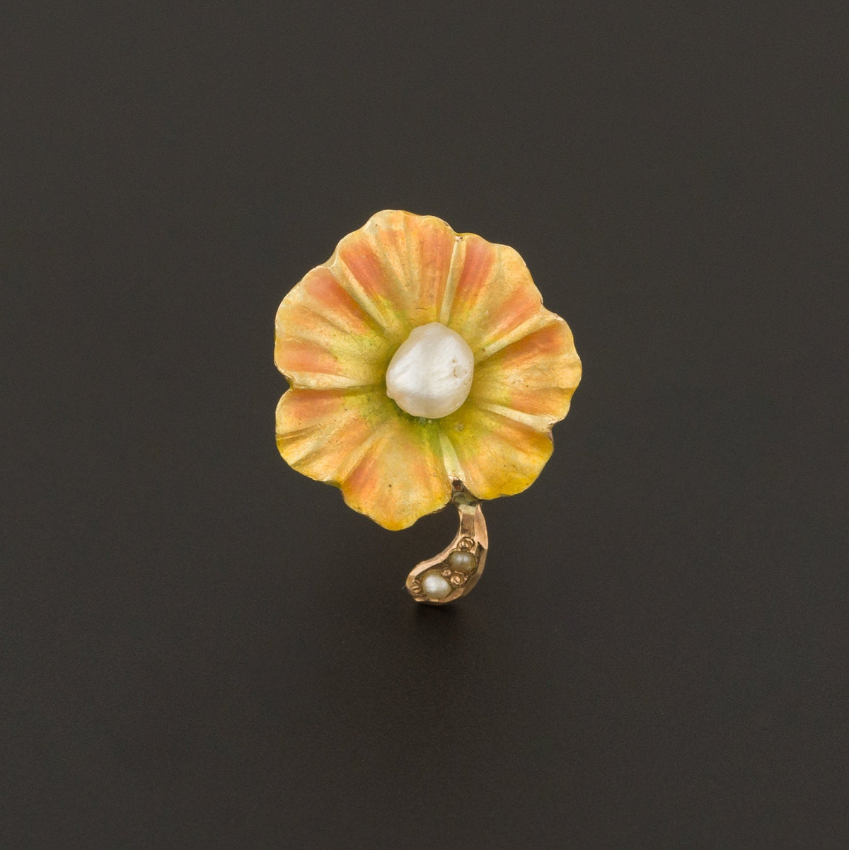 Single Stud Earring | Gold Flower Earring - Trademark Antiques