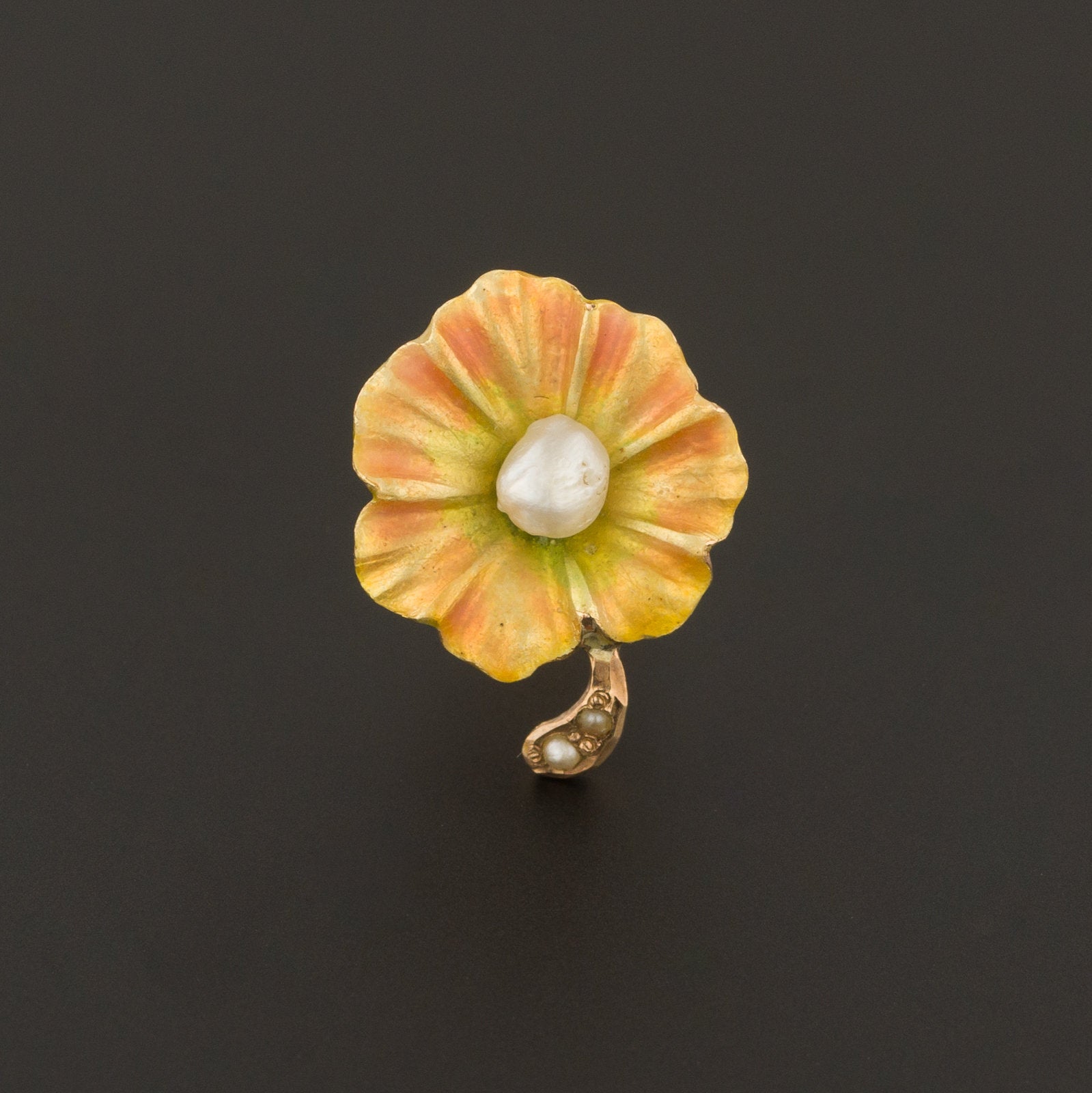 Single Stud Earring | Gold Flower Earring - Trademark Antiques