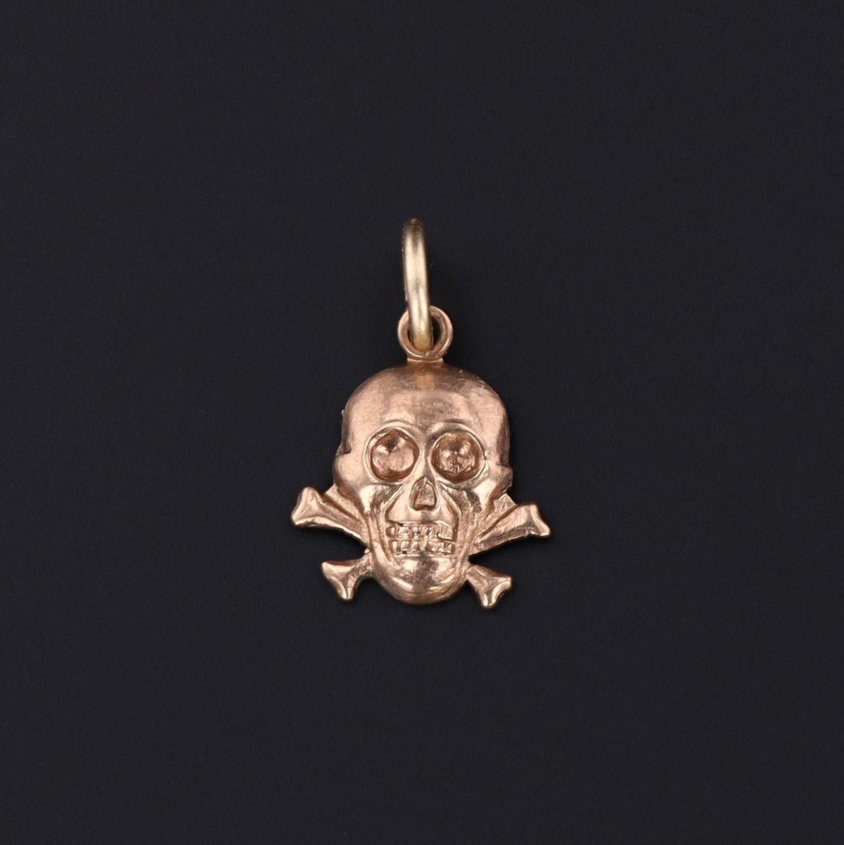 Skull and Crossbones Charm | 10k Gold Skull Charm - Trademark Antiques