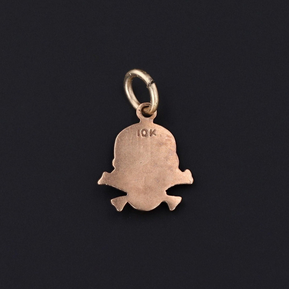 Skull and Crossbones Charm | 10k Gold Skull Charm - Trademark Antiques
