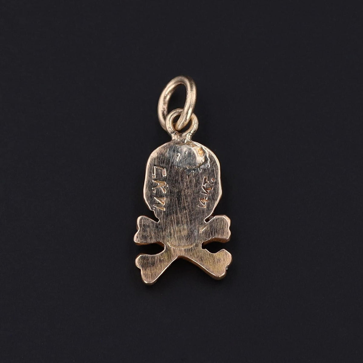 Skull and Crossbones Charm | 14k Gold Skull Charm - Trademark Antiques