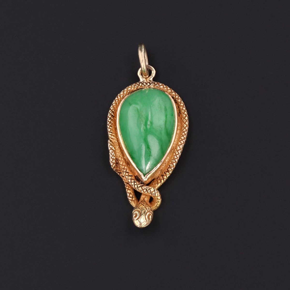 Snake Charm | Jade Snake Charm - Trademark Antiques
