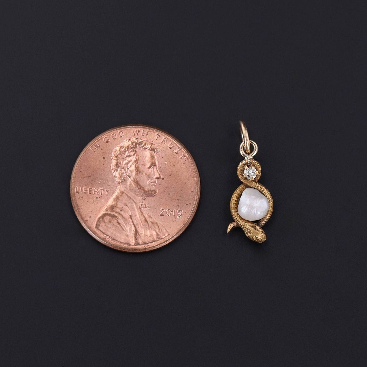 Snake Charm | Pearl Charm - Trademark Antiques