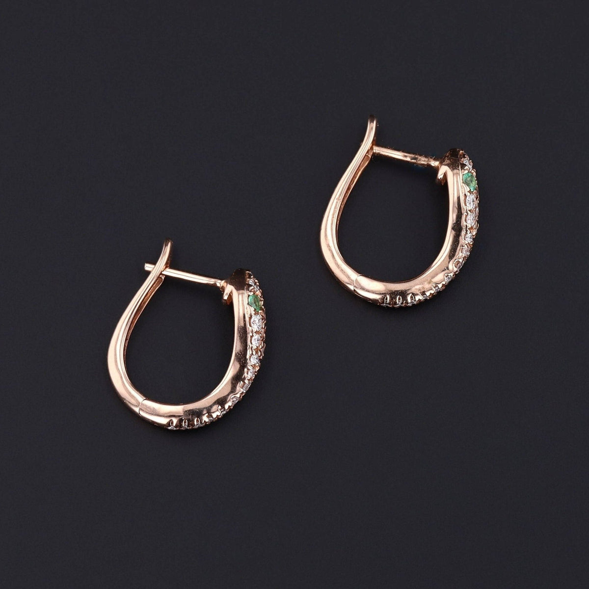 Snake Earrings | Diamond Hoops - Trademark Antiques