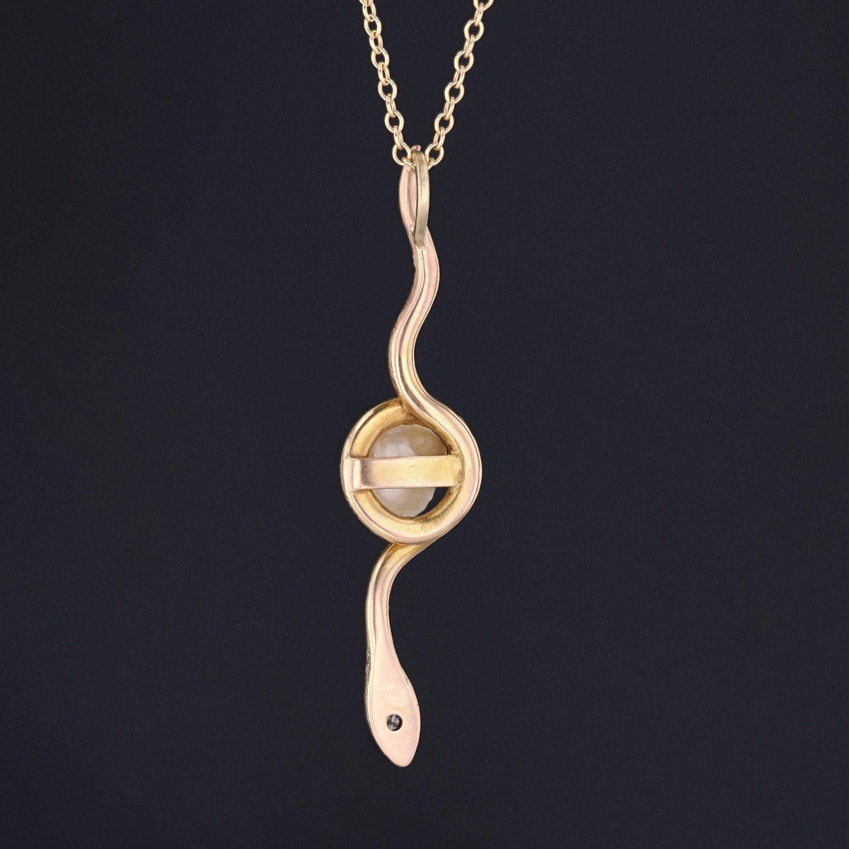 Snake Pendant | Antique Baroque Pearl Pendant - Trademark Antiques