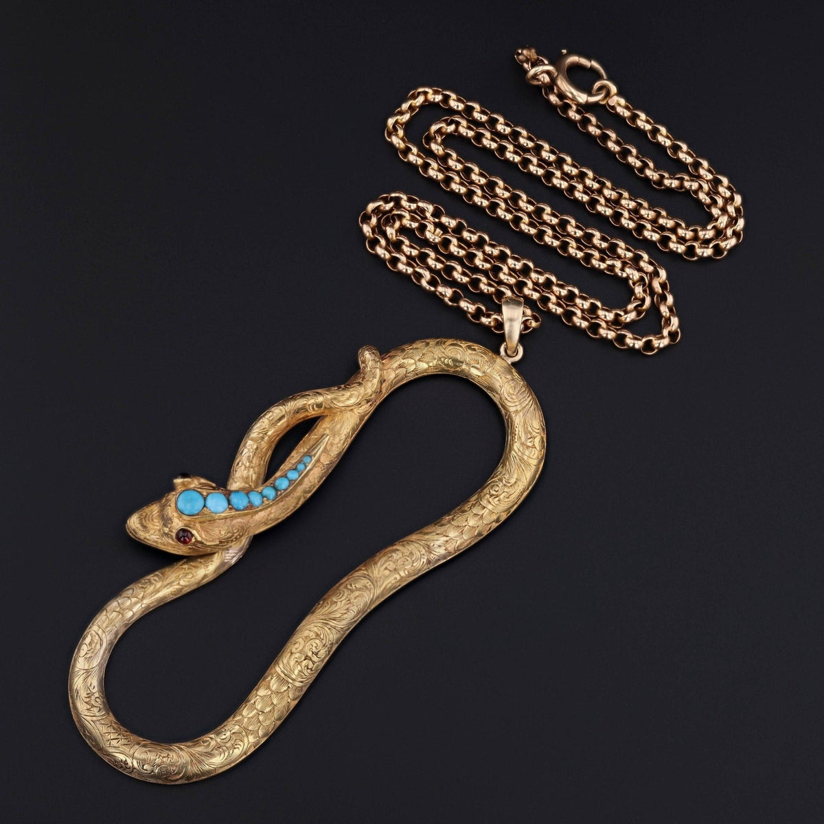 Snake Pendant | Antique Necklace - Trademark Antiques