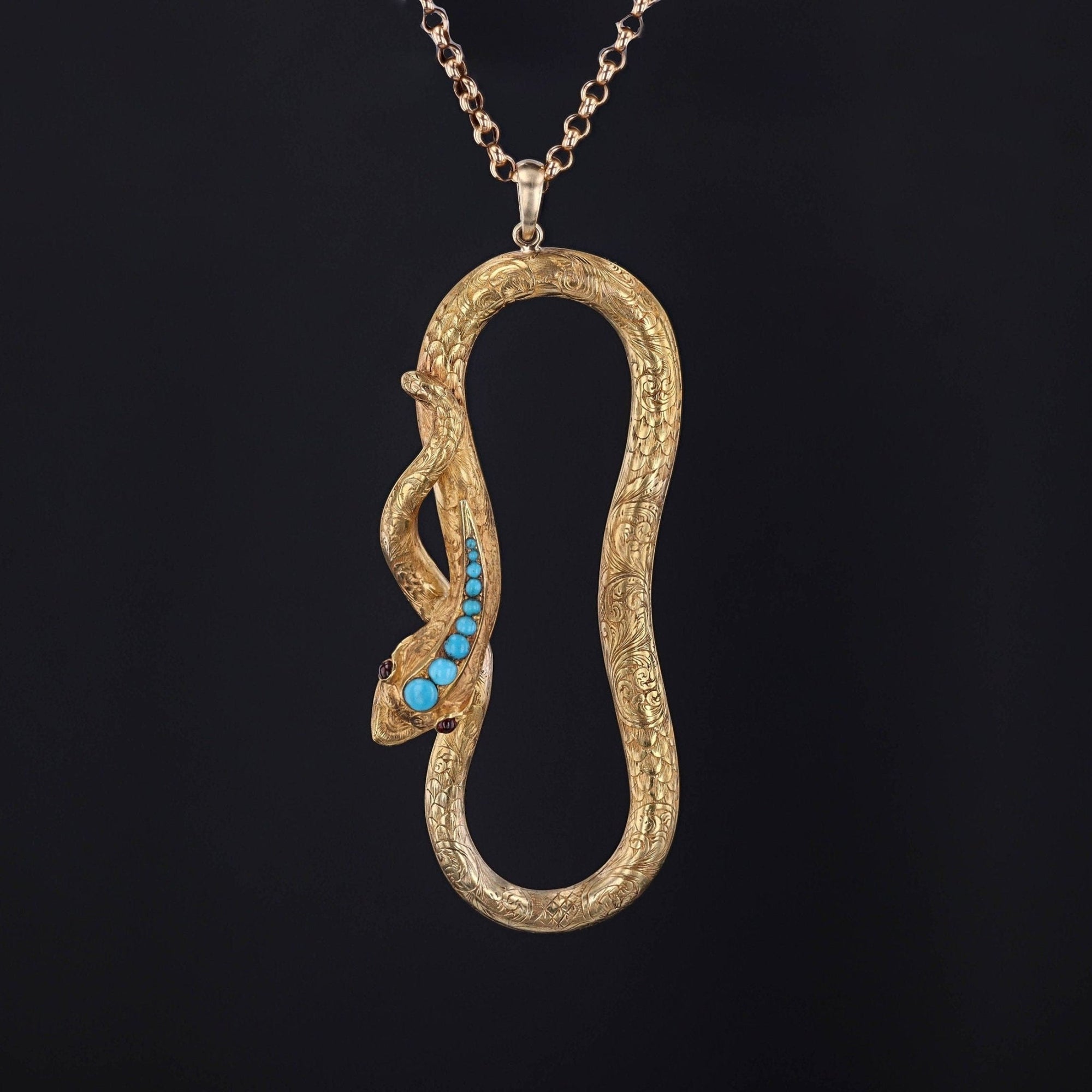 Snake Pendant | Antique Necklace - Trademark Antiques