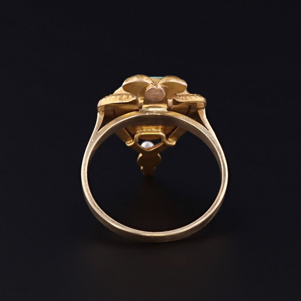 Snake Ring | 14k Gold &amp; Amazonite Ring - Trademark Antiques