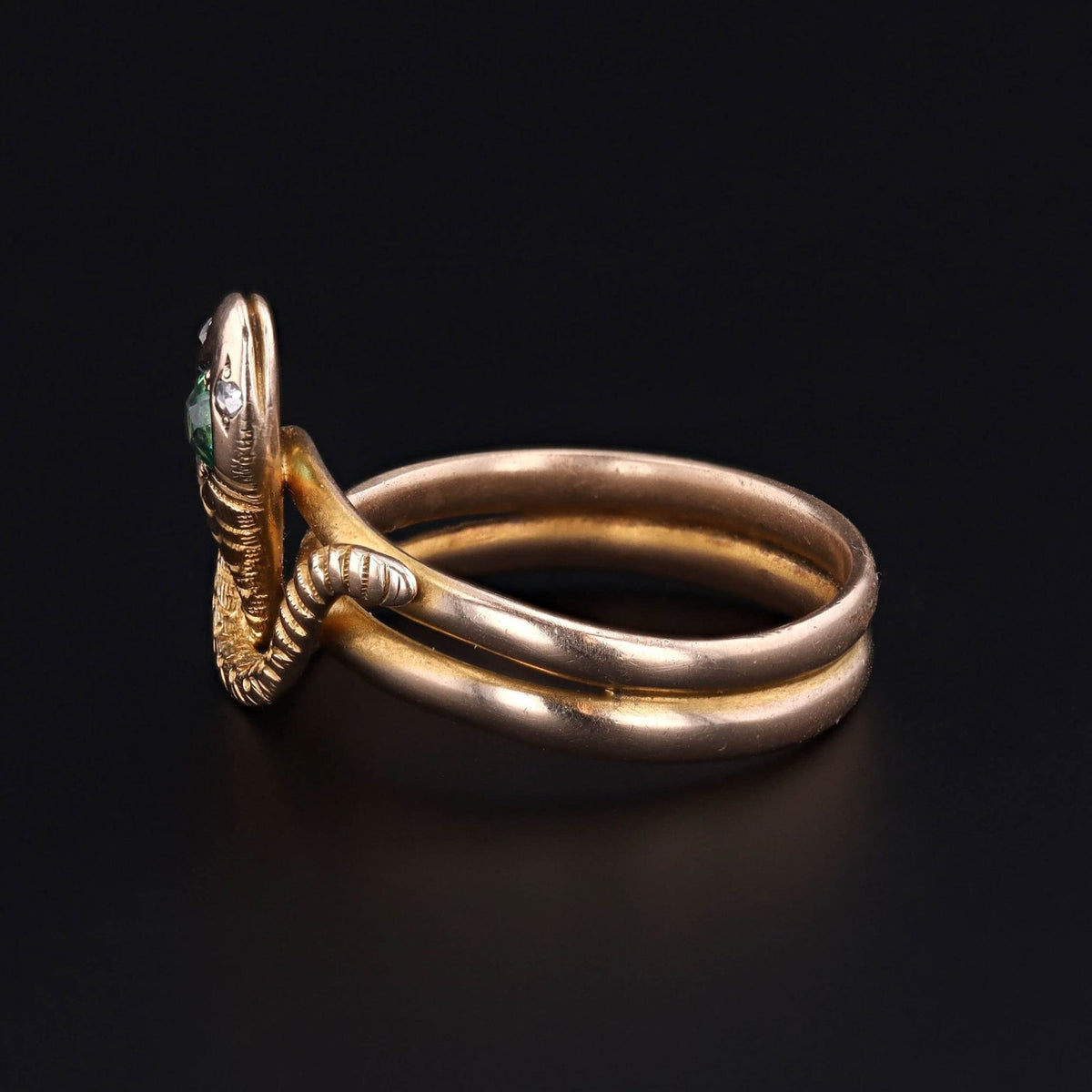 Snake Ring | Emerald Ring - Trademark Antiques