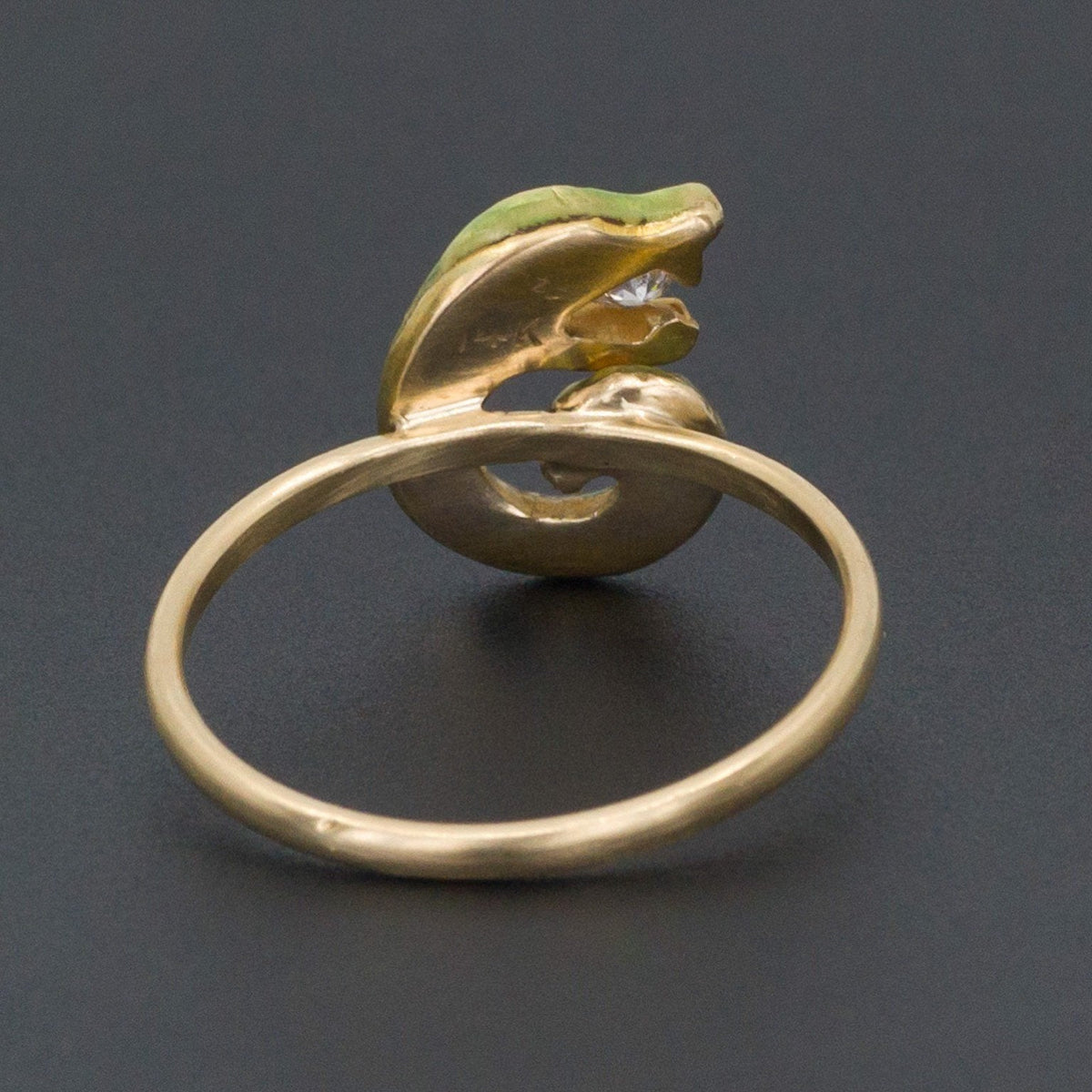 Snake Ring | Enamel &amp; Diamond Snake Ring - Trademark Antiques