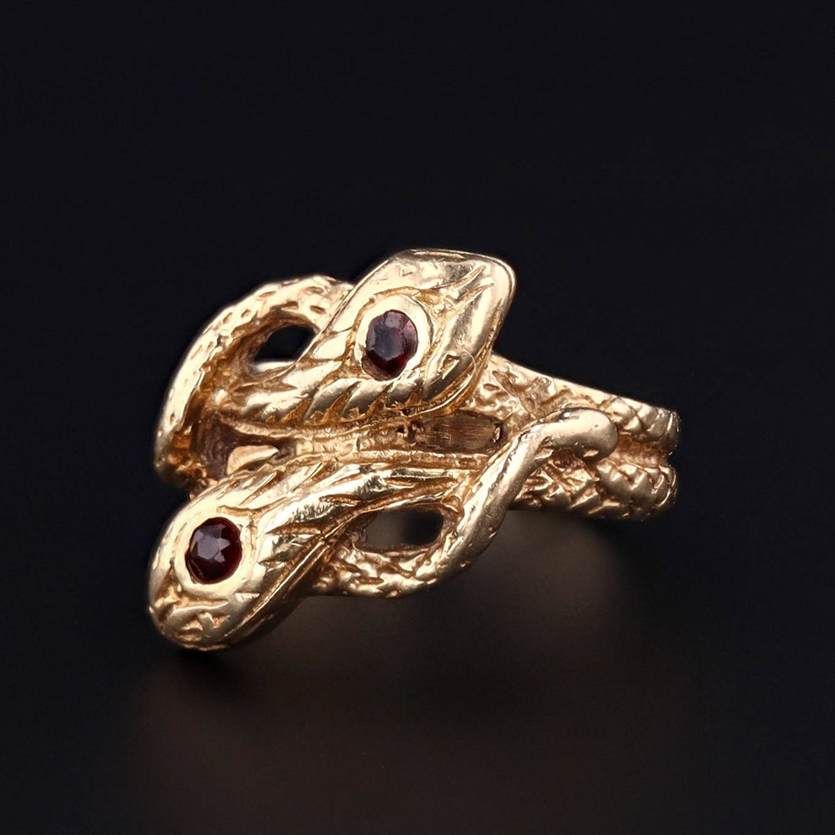 Snake Ring | Garnet Snake Ring - Trademark Antiques