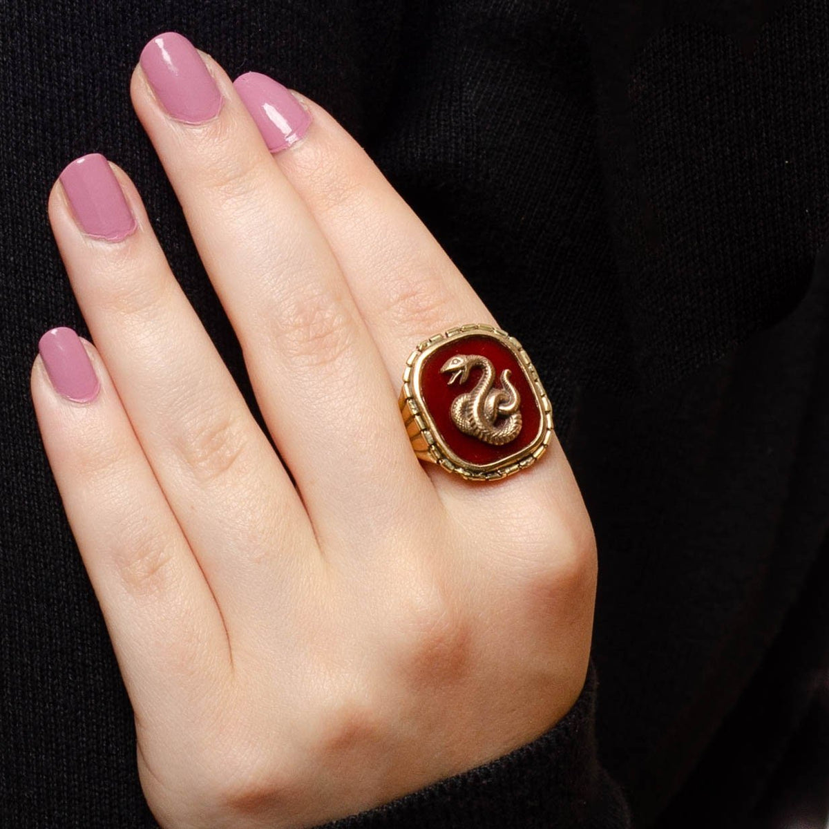 Snake Ring | Signet Ring - Trademark Antiques
