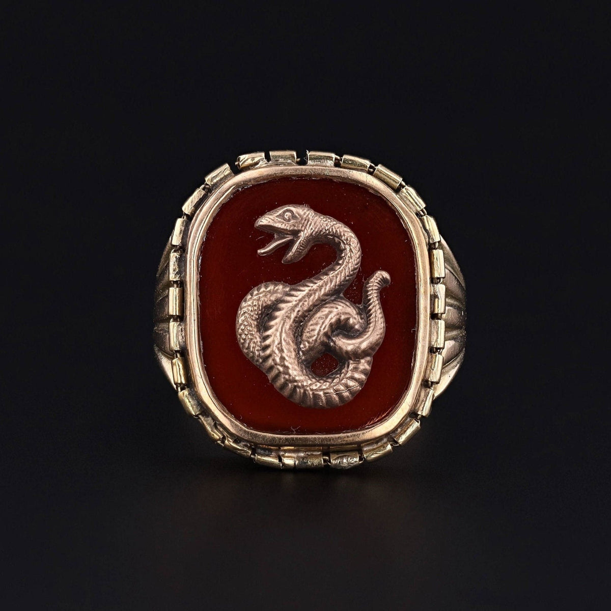 Snake Ring | Signet Ring - Trademark Antiques