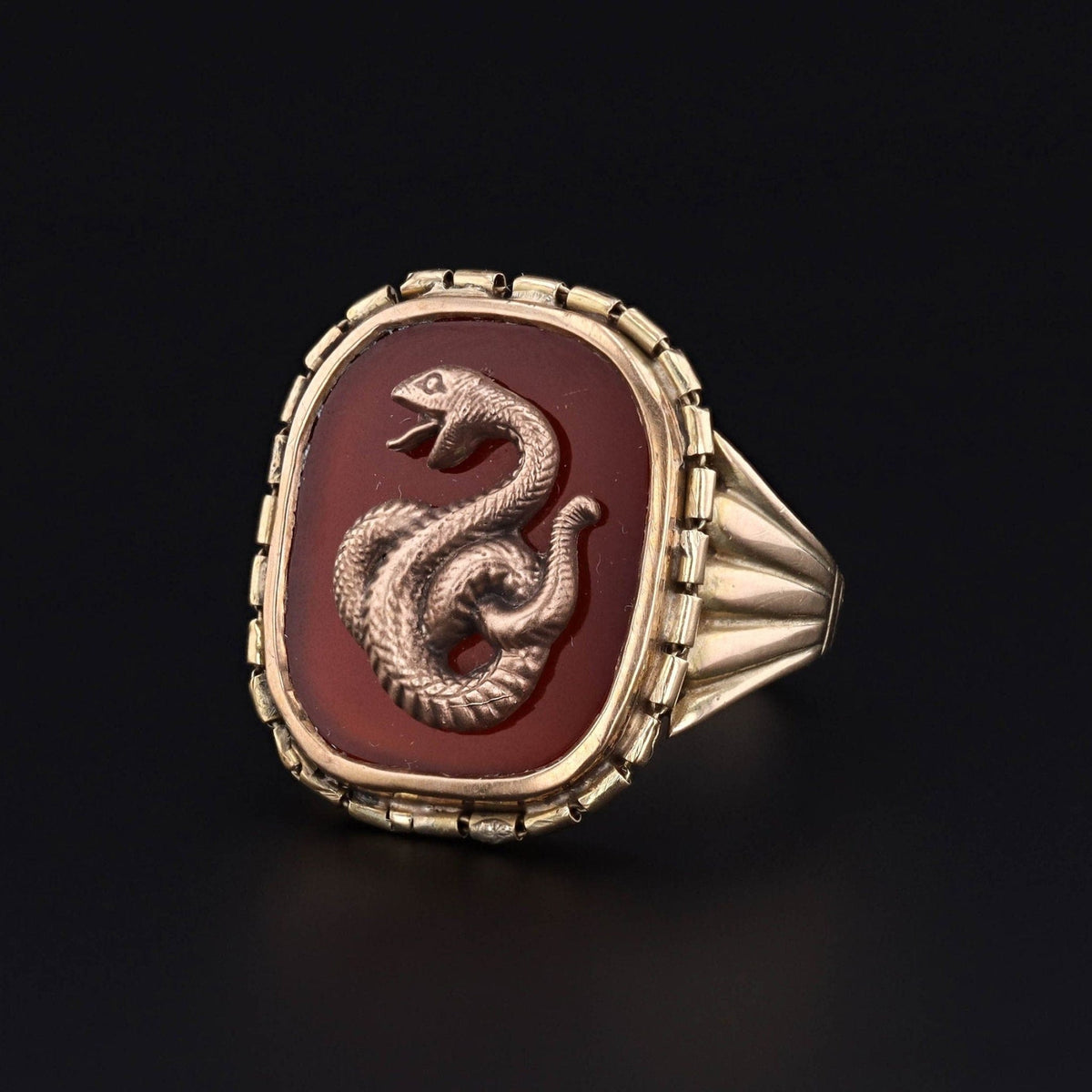 Snake Ring | Signet Ring - Trademark Antiques
