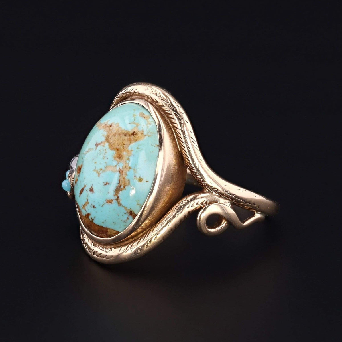 Snake Ring | Turquoise Snake Ring - Trademark Antiques