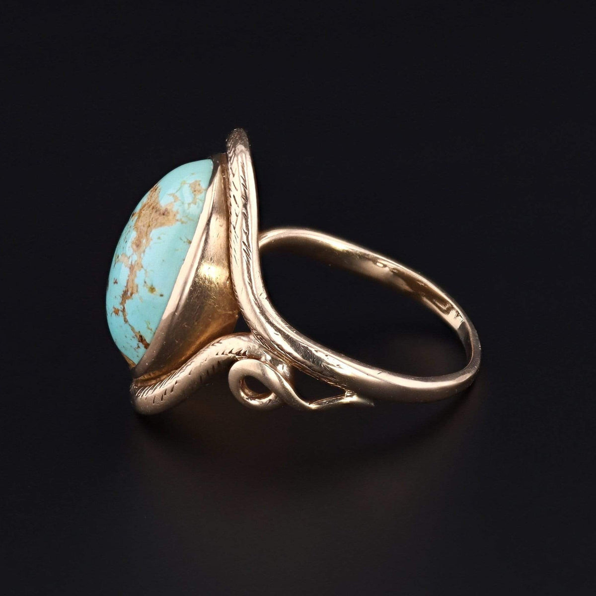 Snake Ring | Turquoise Snake Ring - Trademark Antiques