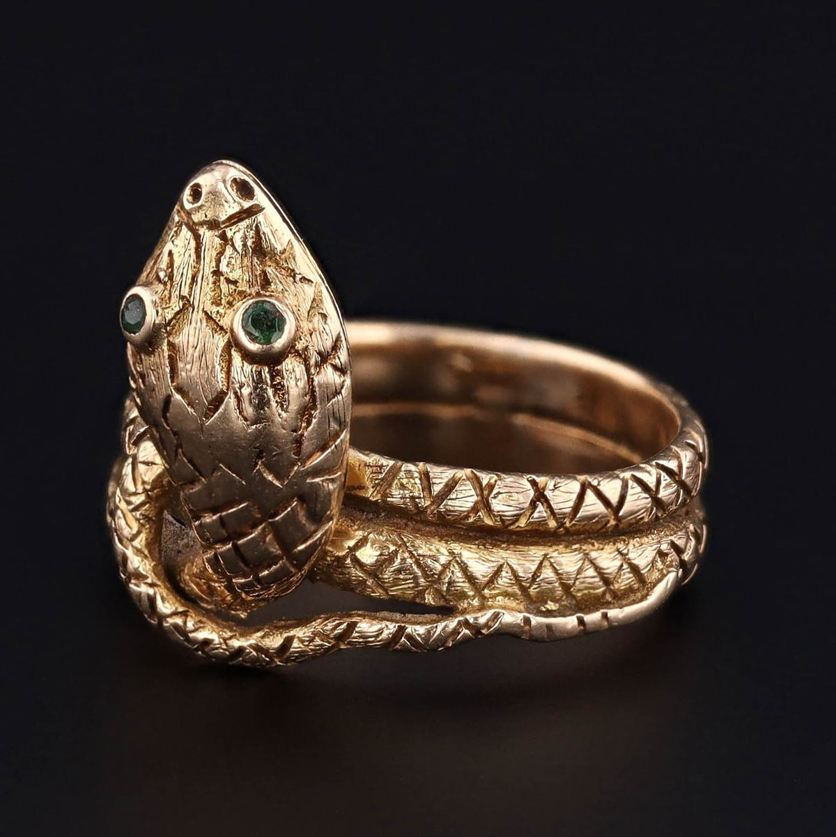Snake Ring | Vintage 14k Gold Snake Ring - Trademark Antiques