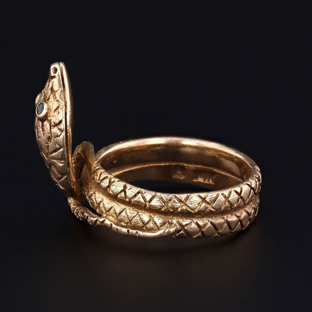 Snake Ring | Vintage 14k Gold Snake Ring - Trademark Antiques