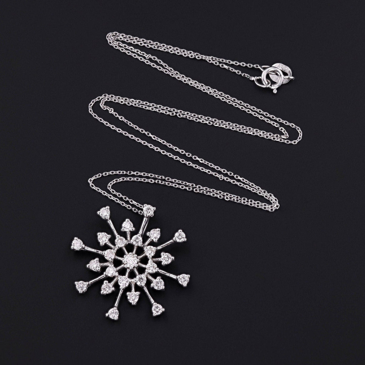 Snowflake Pendant | Winter Necklace - Trademark Antiques