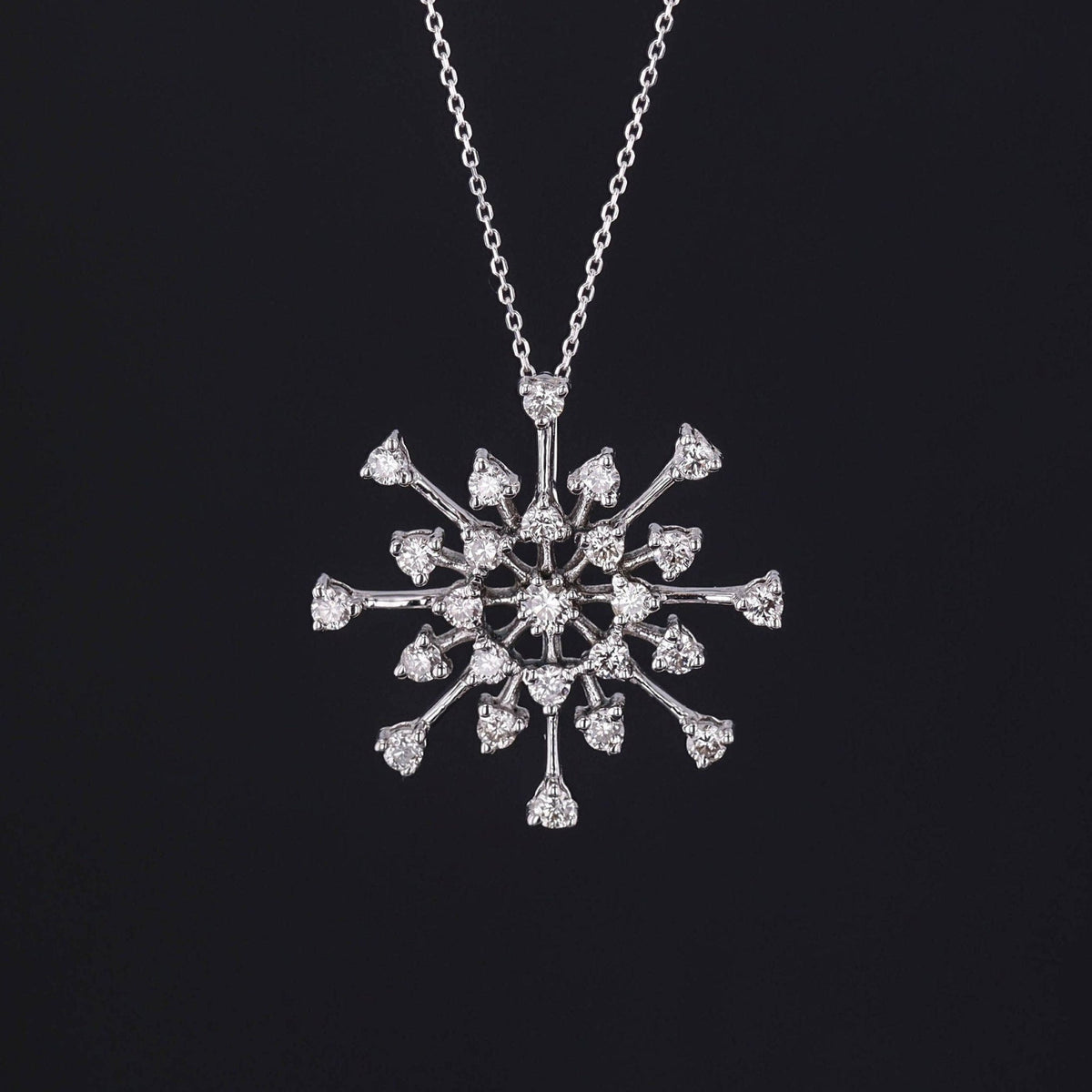 Snowflake Pendant | Winter Necklace - Trademark Antiques