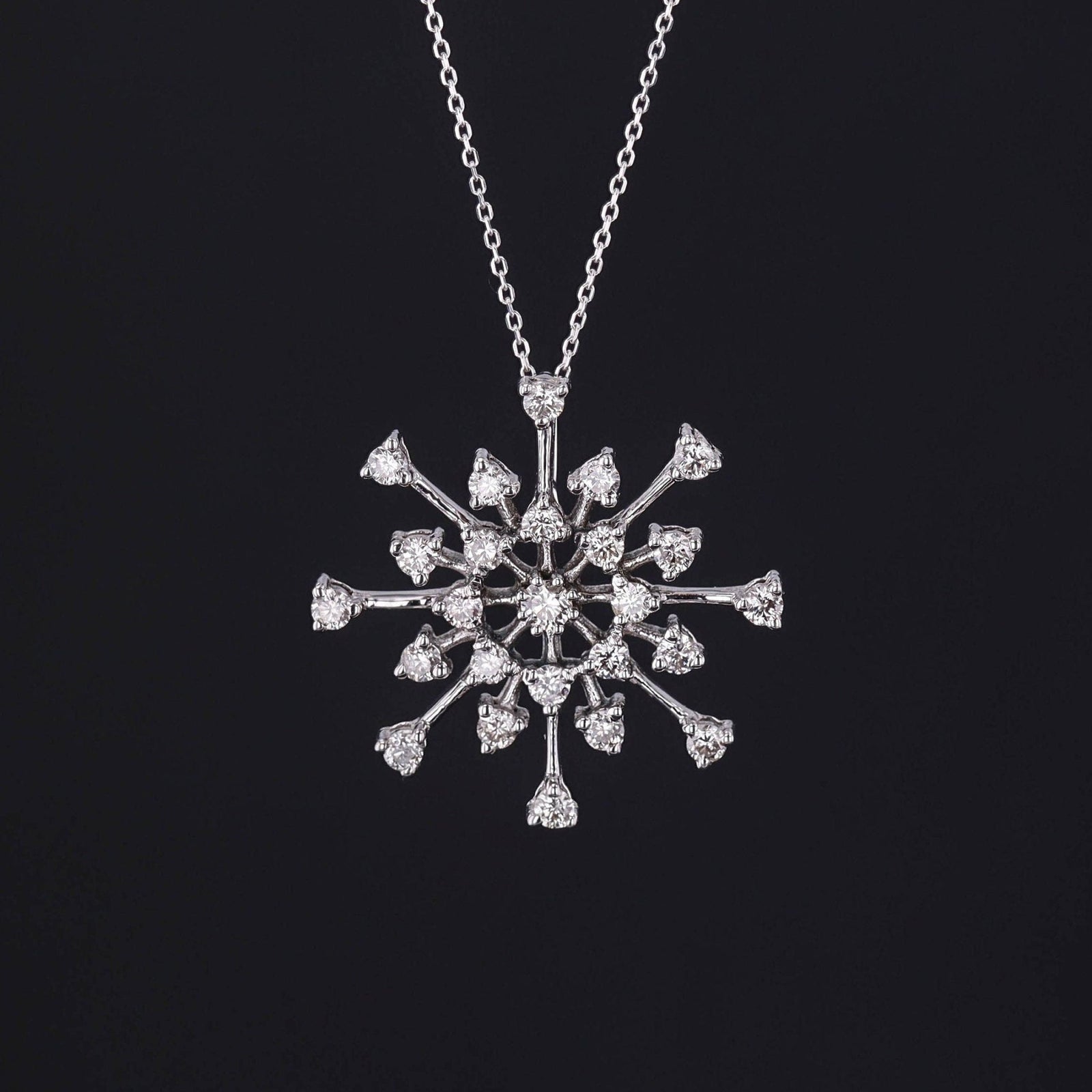 Snowflake Pendant | Winter Necklace - Trademark Antiques