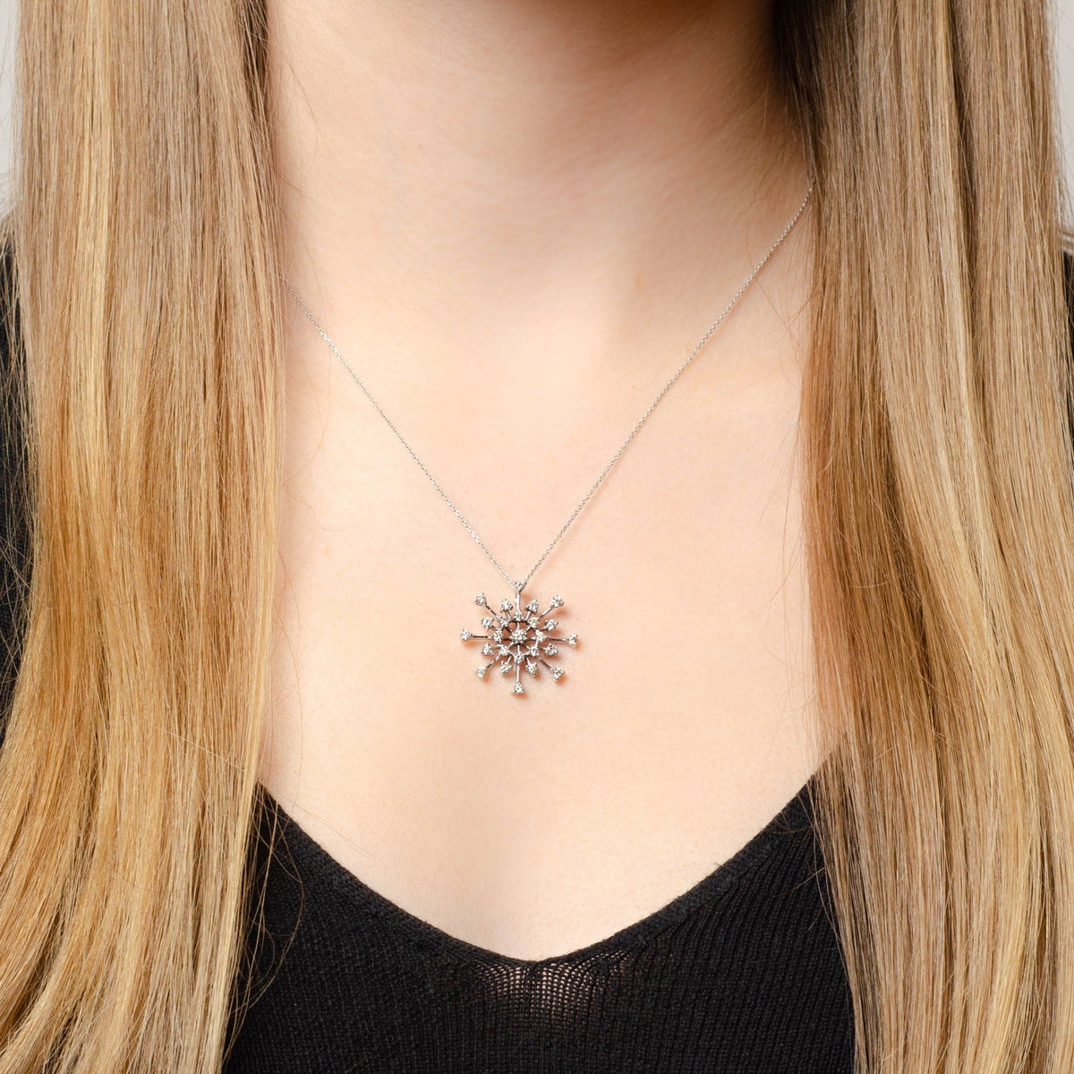 Snowflake Pendant | Winter Necklace - Trademark Antiques
