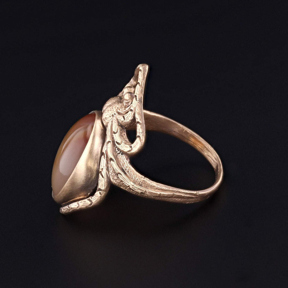 Spider Ring | 14k Gold Agate Spider Ring - Trademark Antiques