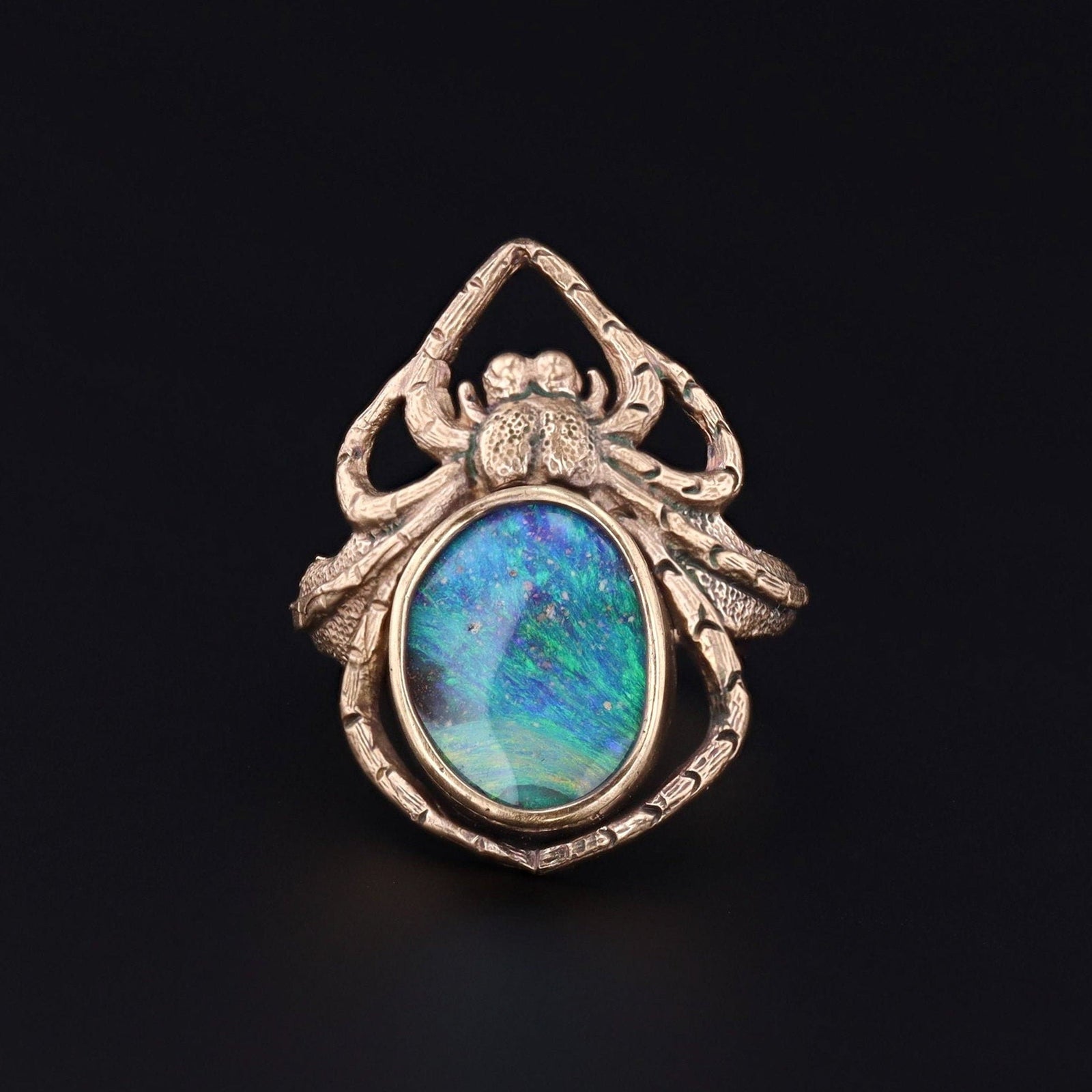 Spider Ring | 14k Gold Boulder Opal Spider Ring - Trademark Antiques