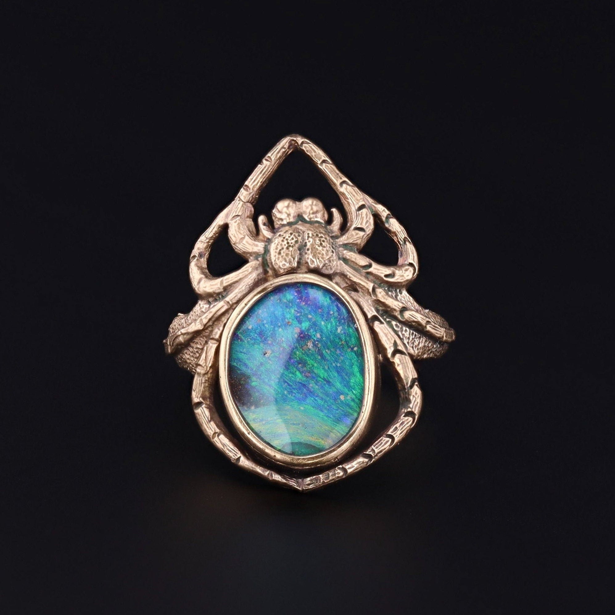 Spider Ring | 14k Gold Boulder Opal Spider Ring - Trademark Antiques
