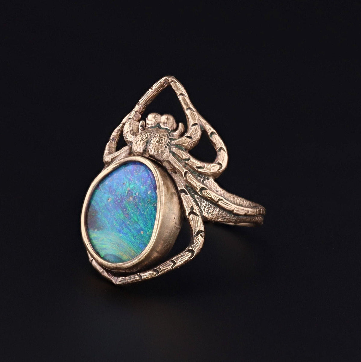 Spider Ring | 14k Gold Boulder Opal Spider Ring - Trademark Antiques